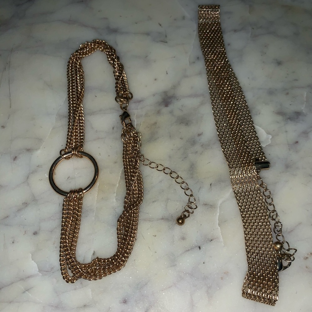 Set of 2 Gold Chokers